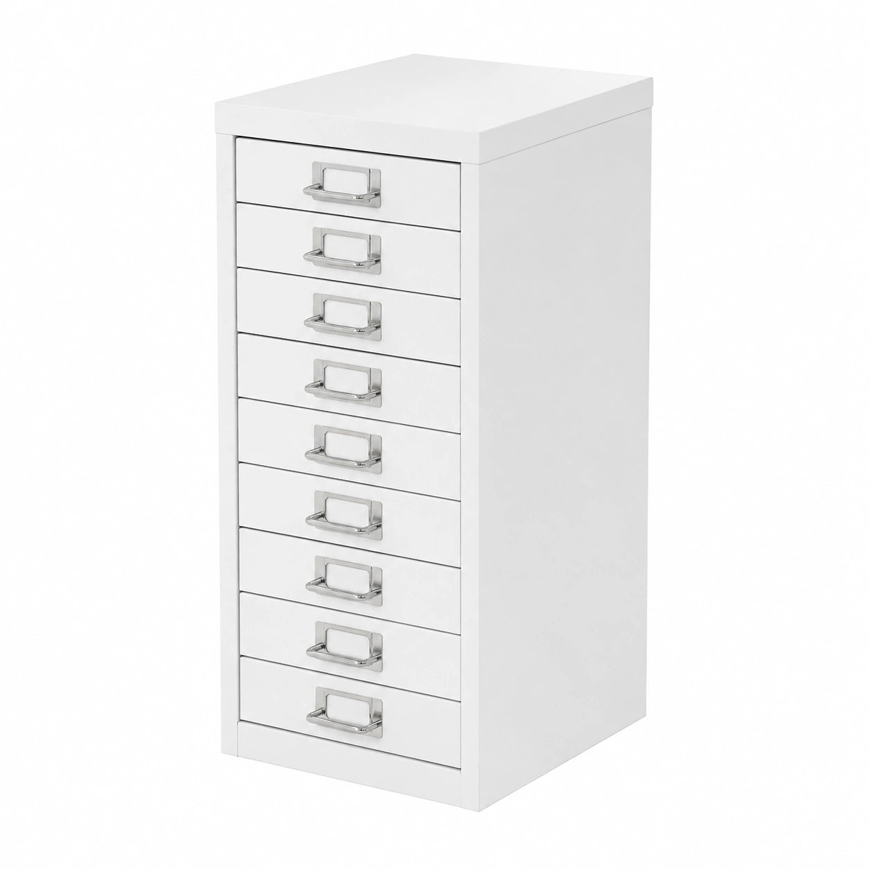 Armadio per Archiviazione con 10 Cassetti 28 × 38 × 60 cm Bianco Cassettiera in Metallo per DIN A4 Schedario per Ufficio con Portaetichette