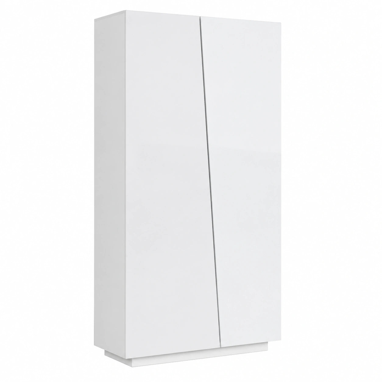 Armadio Multiuso EASY per Ufficio, Studio o Camera con 2 Ante e 4 Vani, 79,20 × 38 × 166 cm, Bianco Lucido