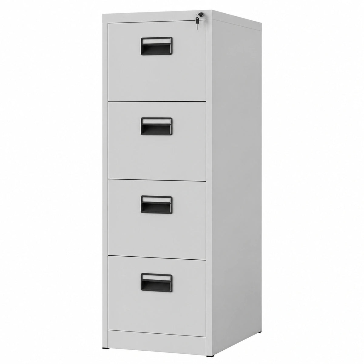 Armadio da Ufficio Armadietto per Archivio Schedario Portadocumenti con 4 cassetti in lamiera d'acciaio verniciata a polvere 132 cm x 46 cm x 62 cm