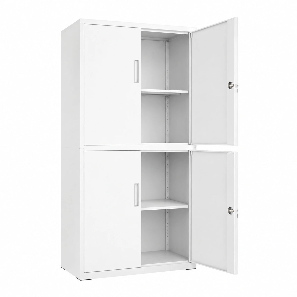 Armadio Ufficio, 40 × 80 × 180 cm, 2 Serrature, Ripiani Regolabili, Armadio Metallo